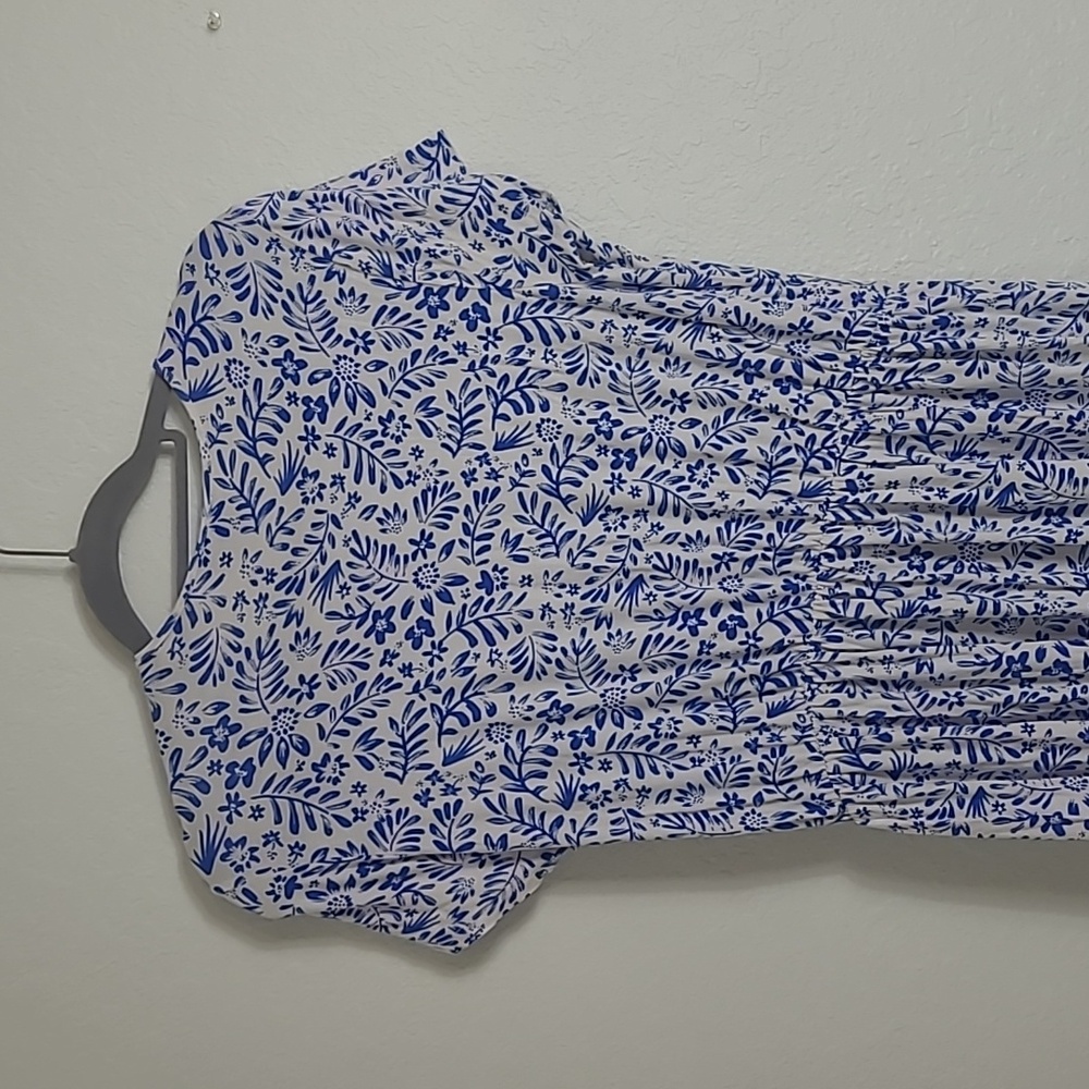 ModCloth Blue Floral Print Women's Dress Xl - Picture 6 of 8